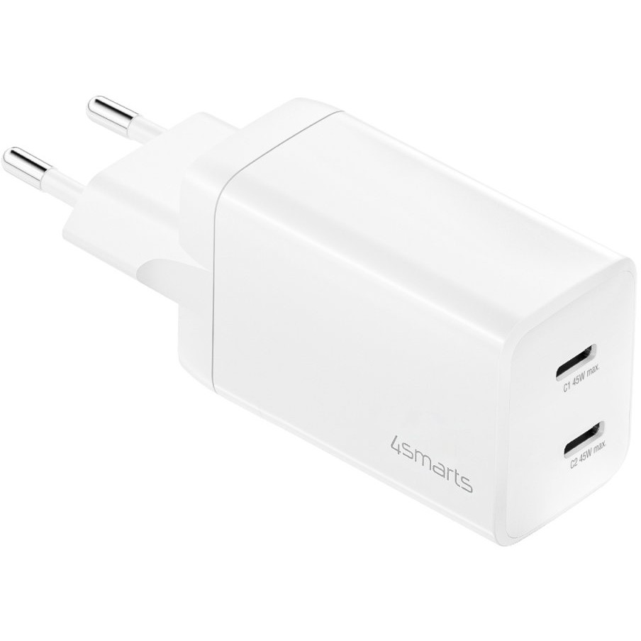 4smarts Charger PDPlug Dual 45W GaN 2xC white