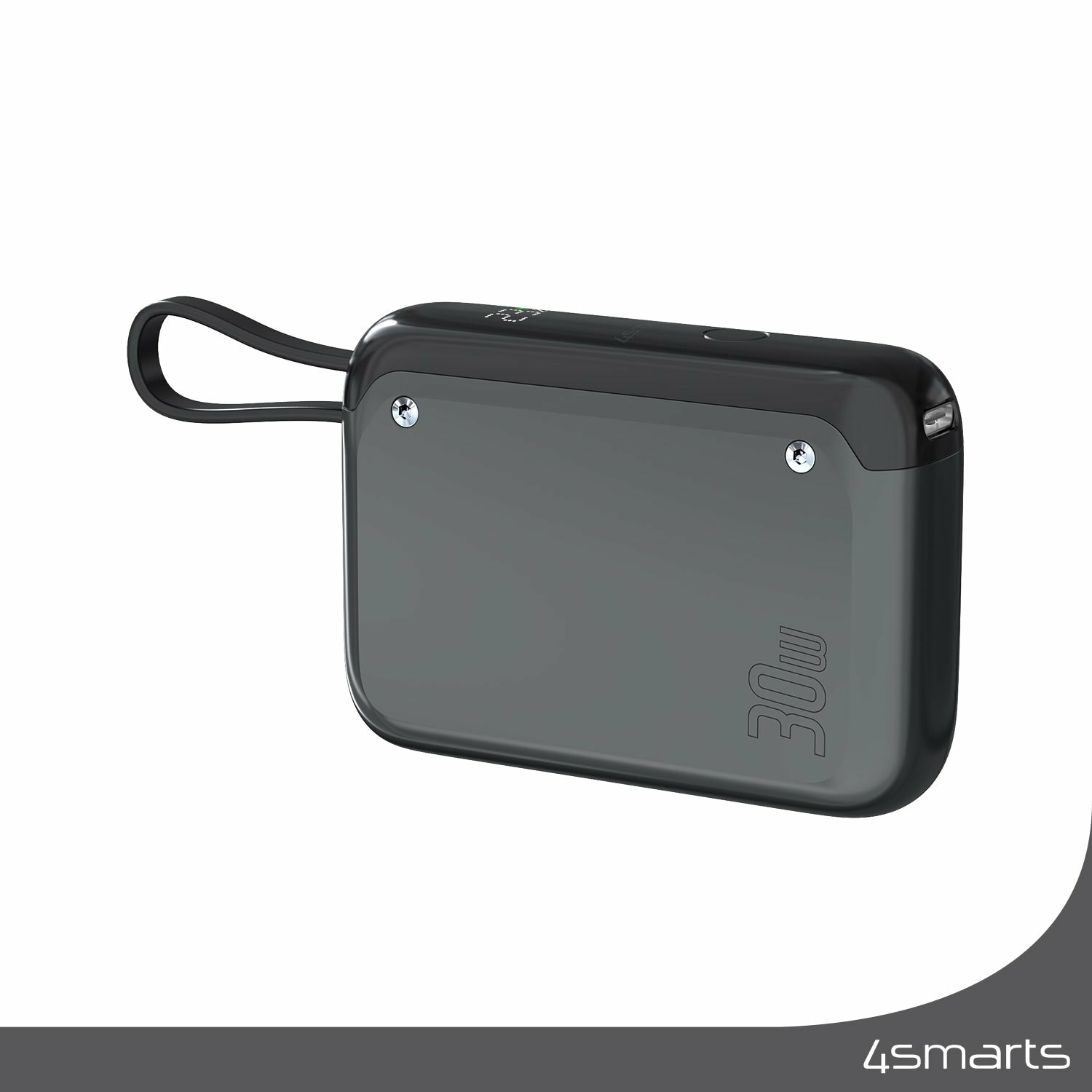 4smarts Powerbank Pocket mit USB-C Kabel 10000mAh. spacegrau