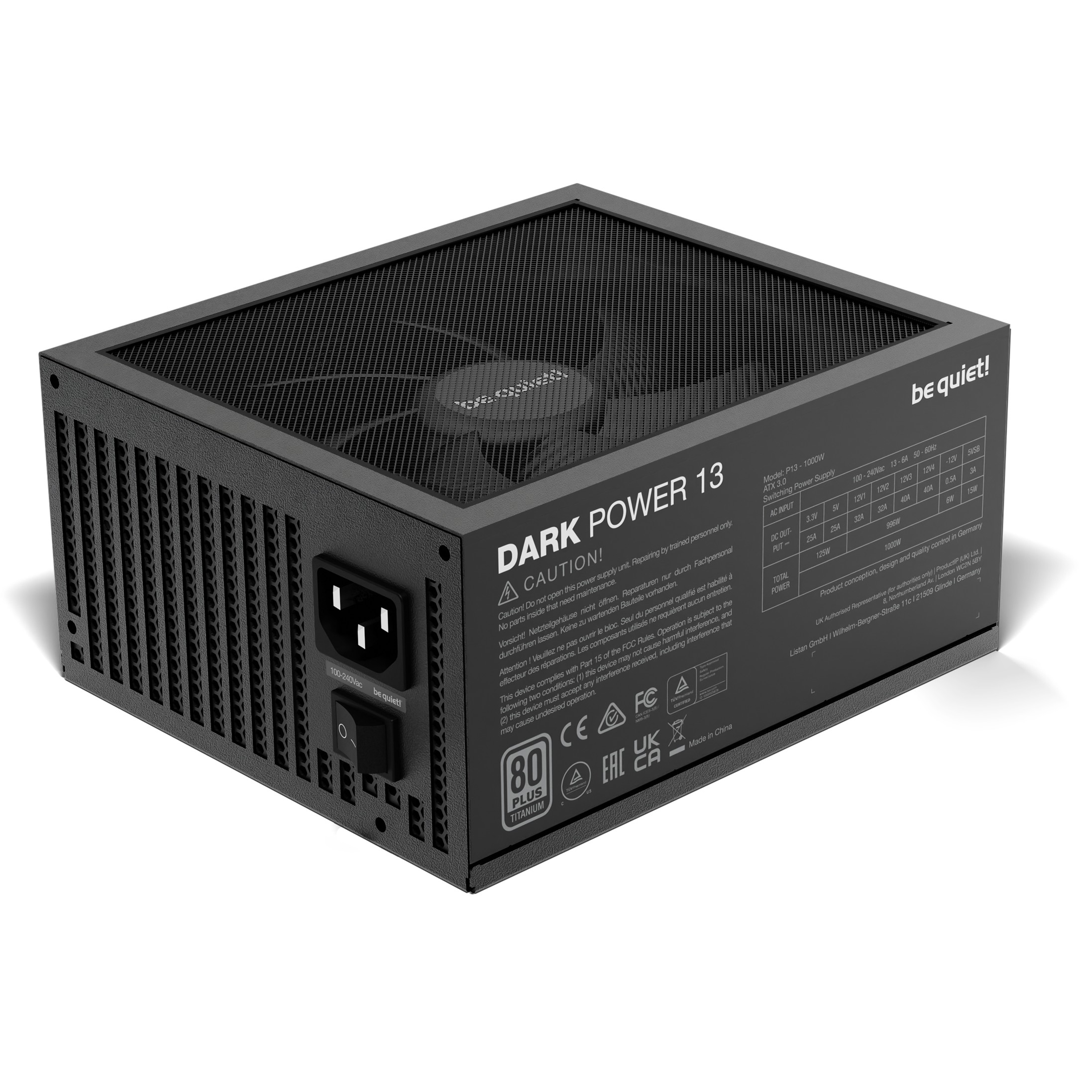 be quiet! Dark Power 13 Netzteil 1000 W 20+4 pin ATX ATX Schwarz