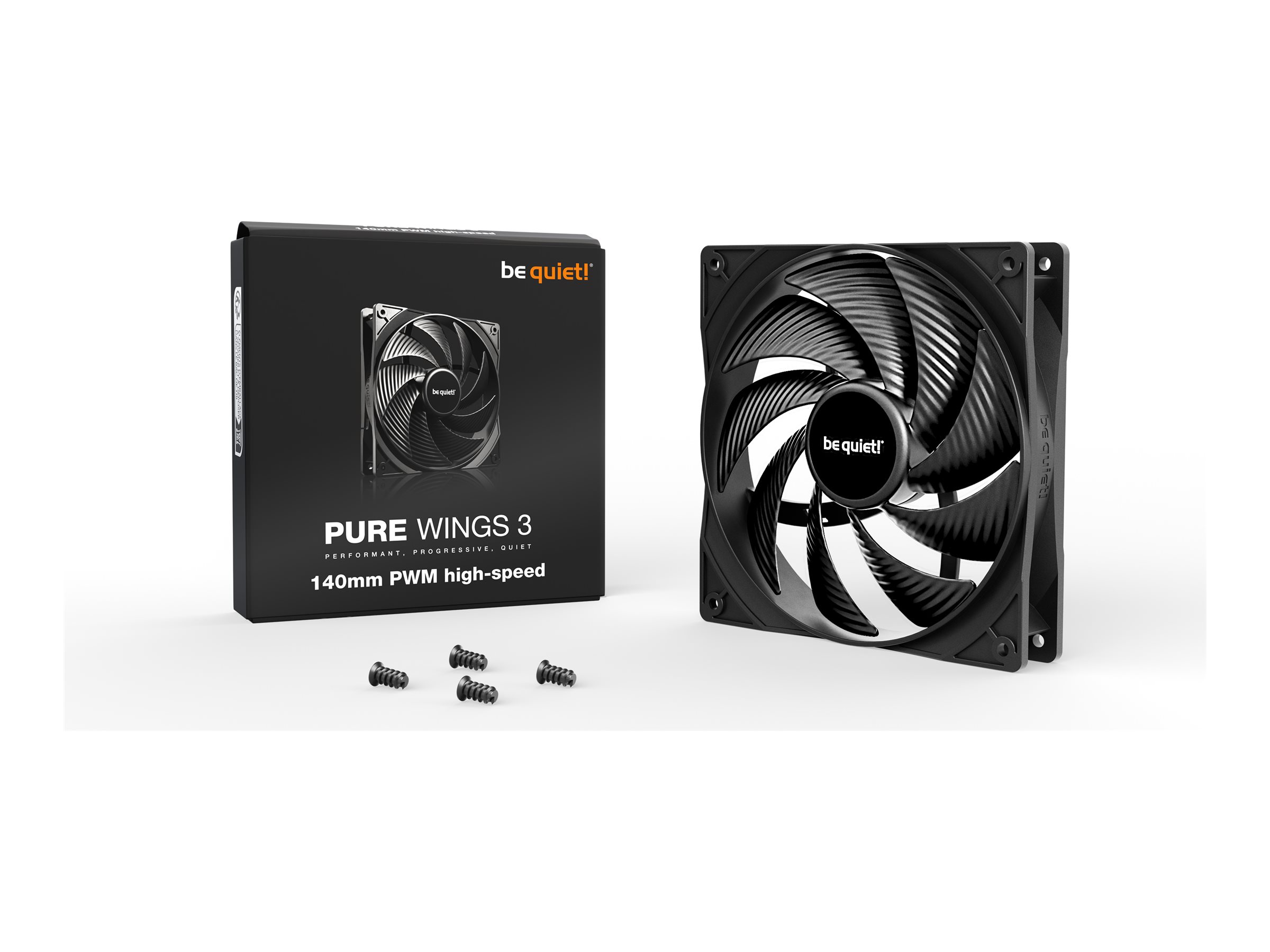 be quiet! Pure Wings 3 140mm PWM high-speed Computergehäuse Ventilator 14 cm Schwarz 1 Stück(e)