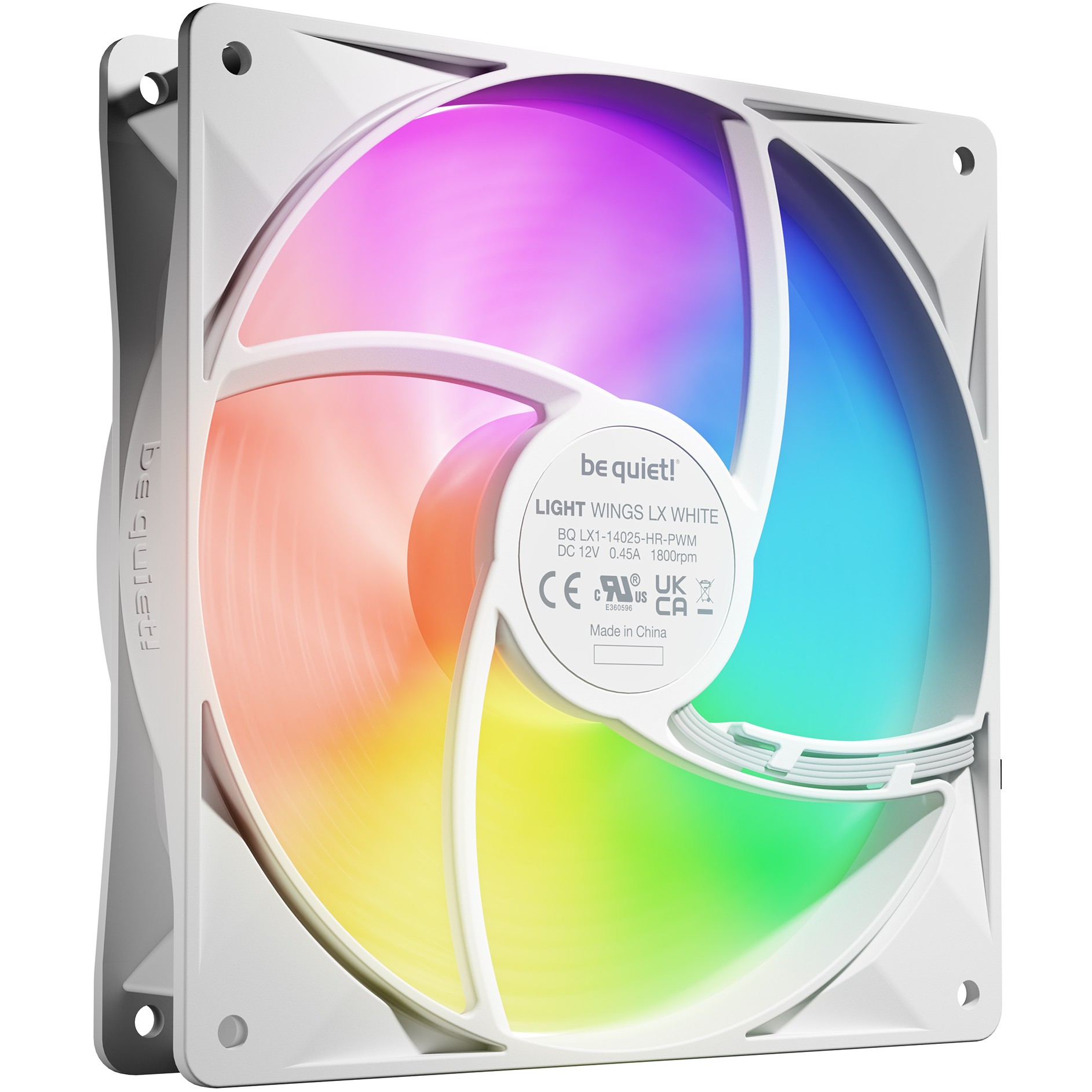 be quiet! Lüfter 140mm Light Wings LX PWM h. speed 3x Weiß