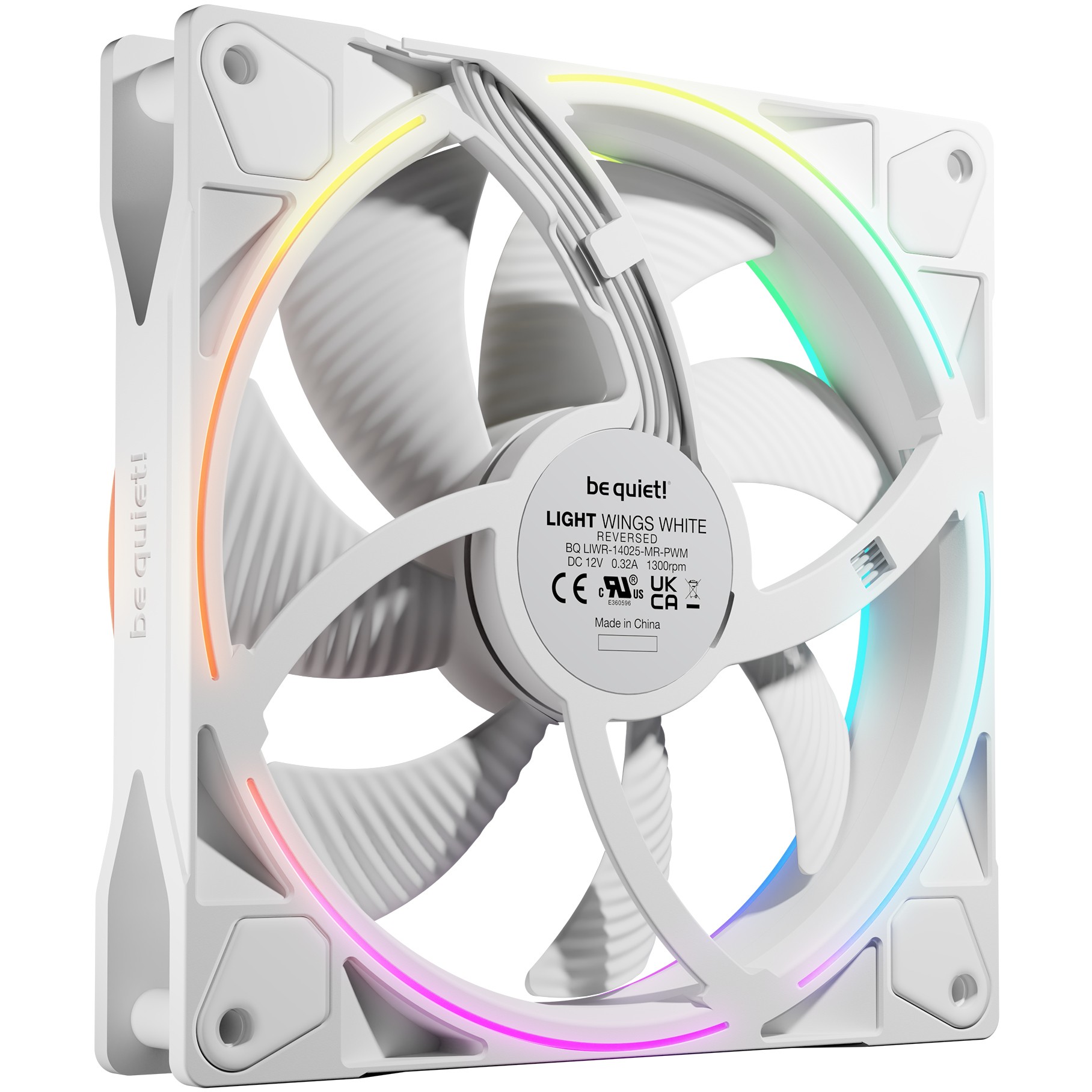 be quiet! Lüfter 140*140*25  Light Wings PWM Reverse White