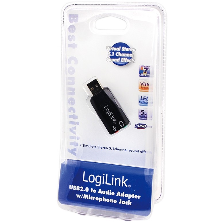 Logilink Soundkarte USB 5.1 mit Virtual 3D Soundeffekt