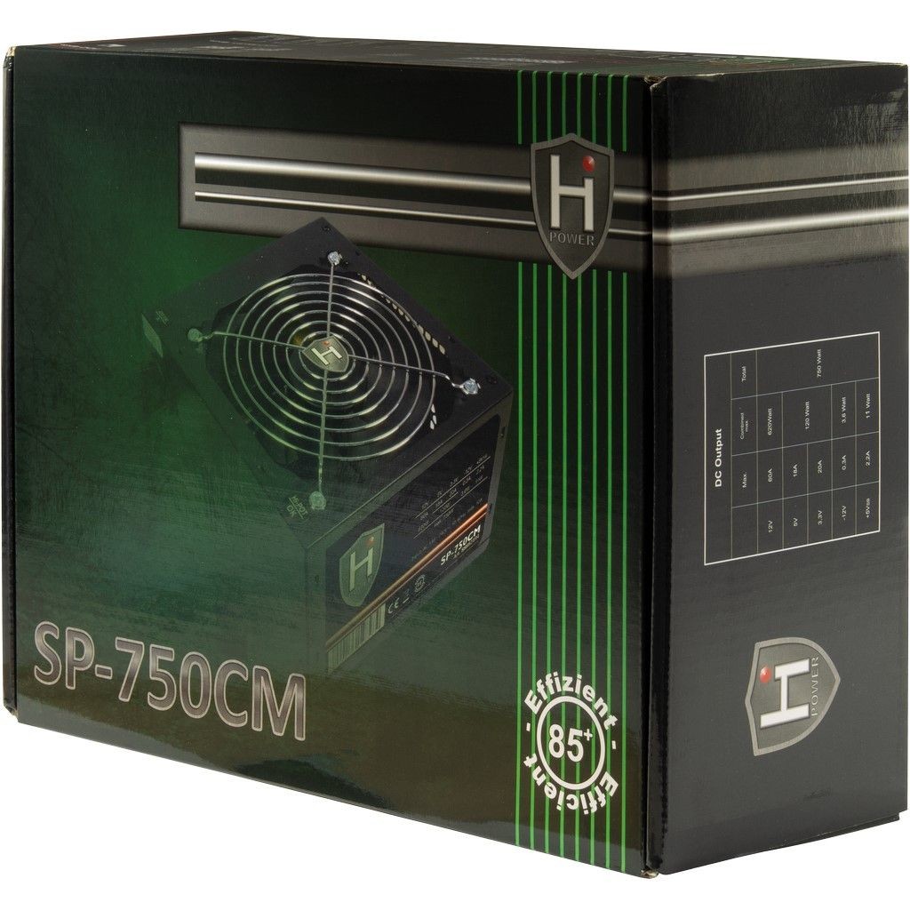 Inter-Tech Netzteil 750W HIPOWER SP-750CM 1X 140mm Lüfter retail
