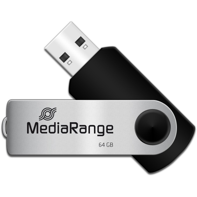 MediaRange USB-Stick 64GB USB 2.0 swivel swing