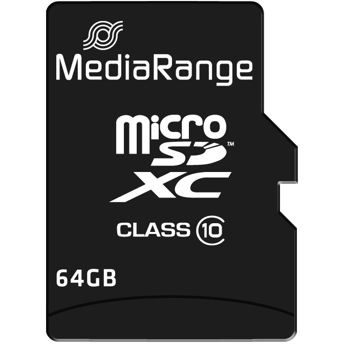 MediaRange SD MicroSD Card 64GB SD CL.10 inkl. Adapter