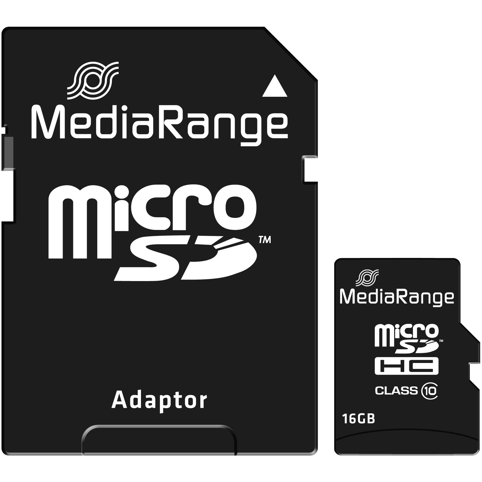 MediaRange SD MicroSD Card 16GB SD CL.10 inkl. Adapter