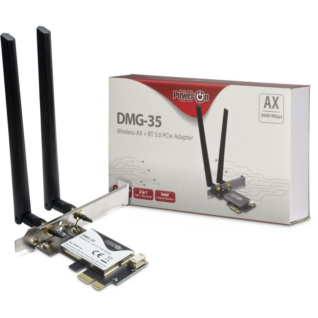 Inter-Tech Wi-Fi6 + BT5.0 PCIe Adapter DMG-35 Antenne 3000Mb retail