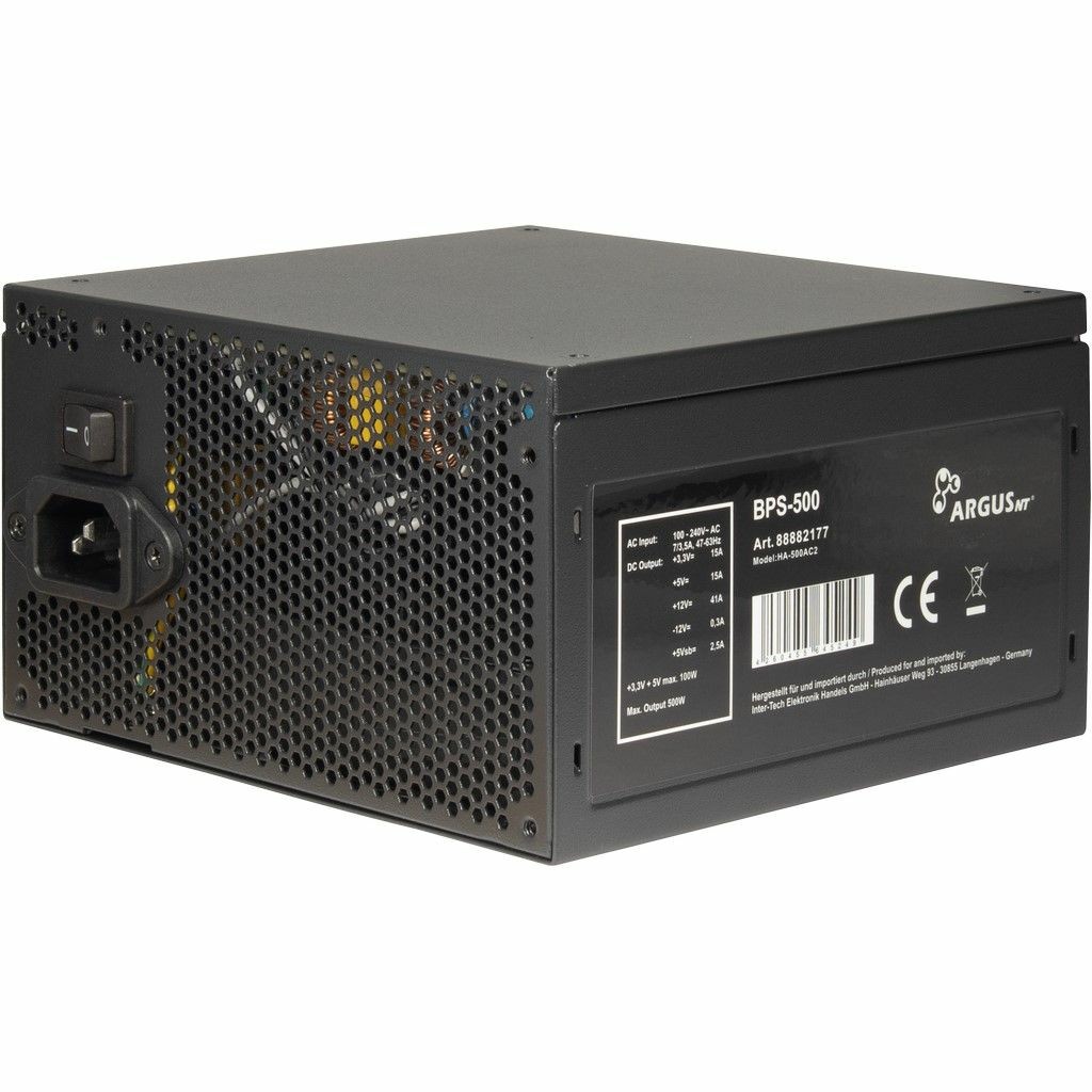 Inter-Tech Netzteil 500W Argus BPS-500 1X120mm Lüfter retail