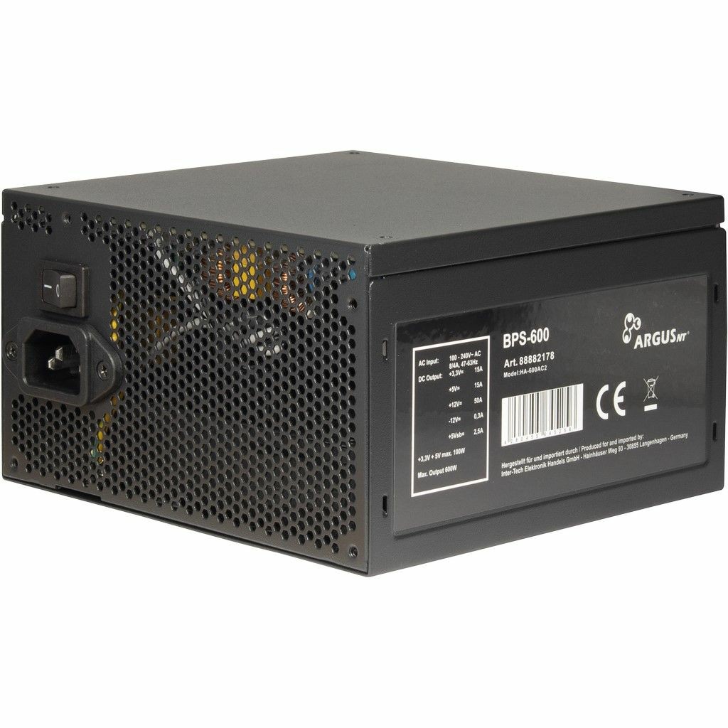 Inter-Tech Netzteil 600W Argus BPS-600 1X120mm Lüfter retail