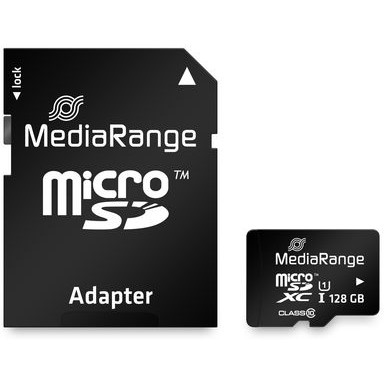 MediaRange SD MicroSD Card 128GB UHS-1 Cl.10 inkl. Adapter