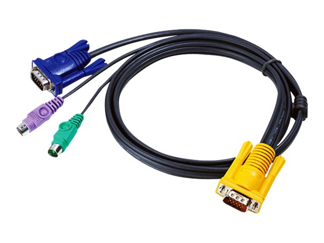 ATEN 2L-5202P KVM-Kabel VGA PS/2, schwarz, 1,8 m
