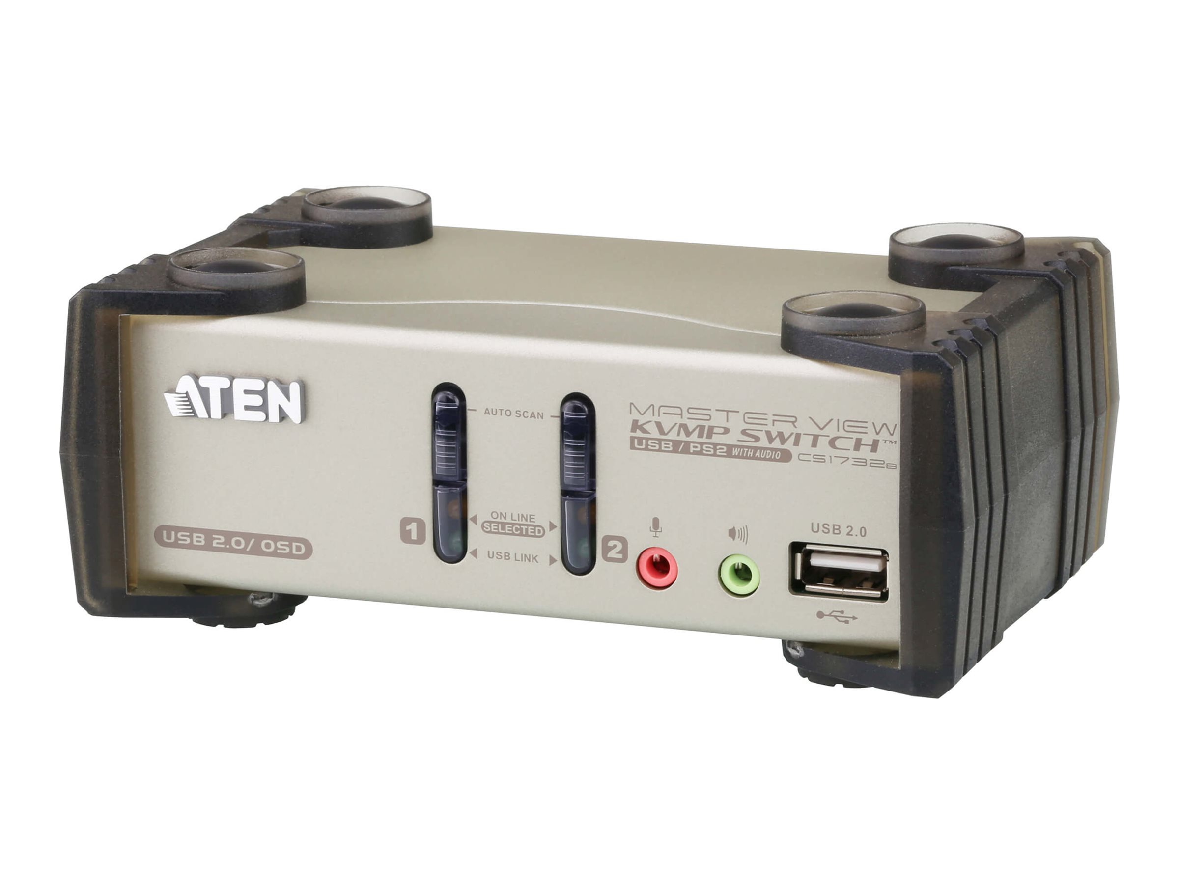 ATEN CS1732B KVM Switch VGA, PS/2-USB, Audio, USB-Hub, 2 Ports