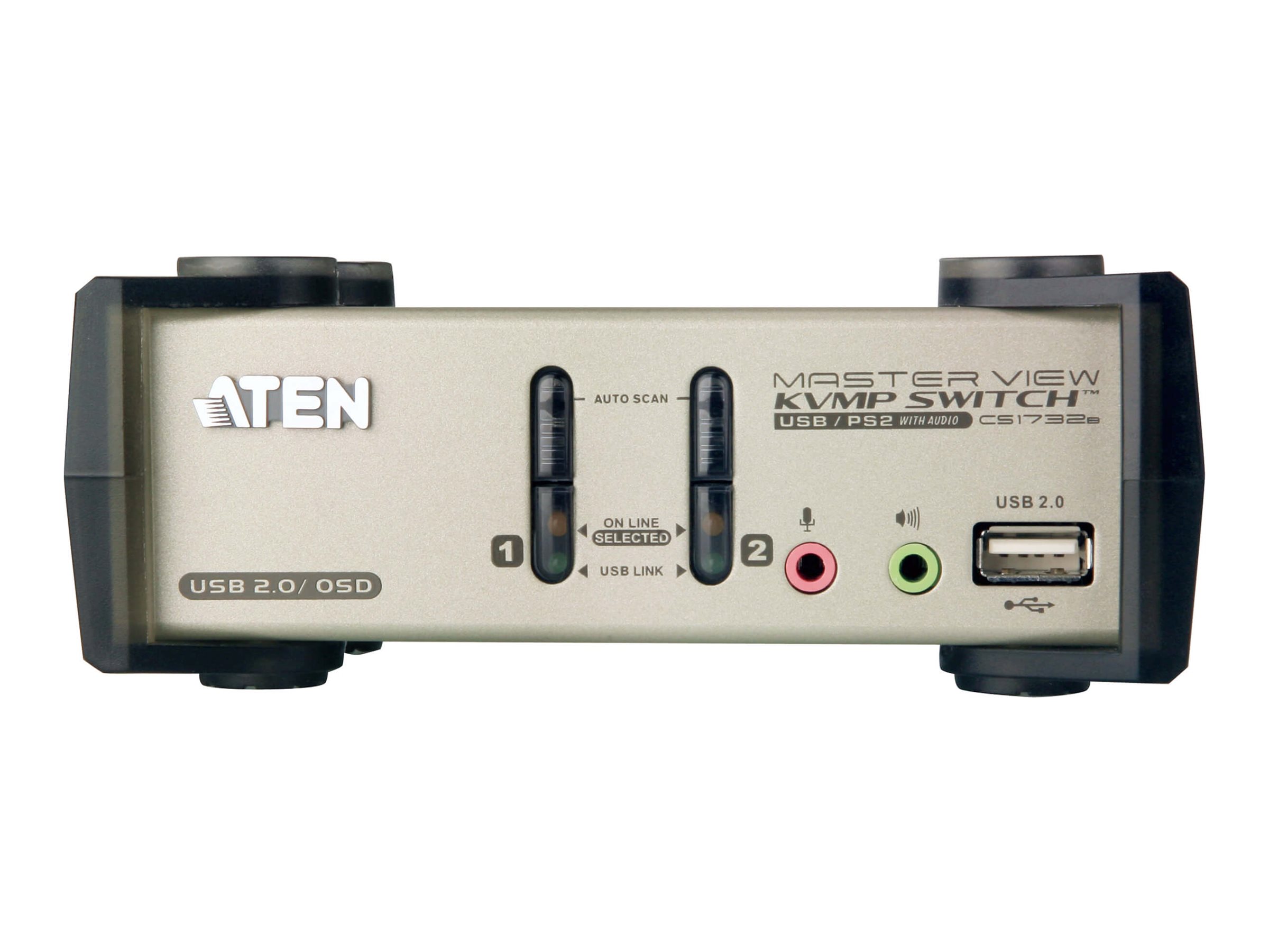 ATEN CS1732B KVM Switch VGA, PS/2-USB, Audio, USB-Hub, 2 Ports
