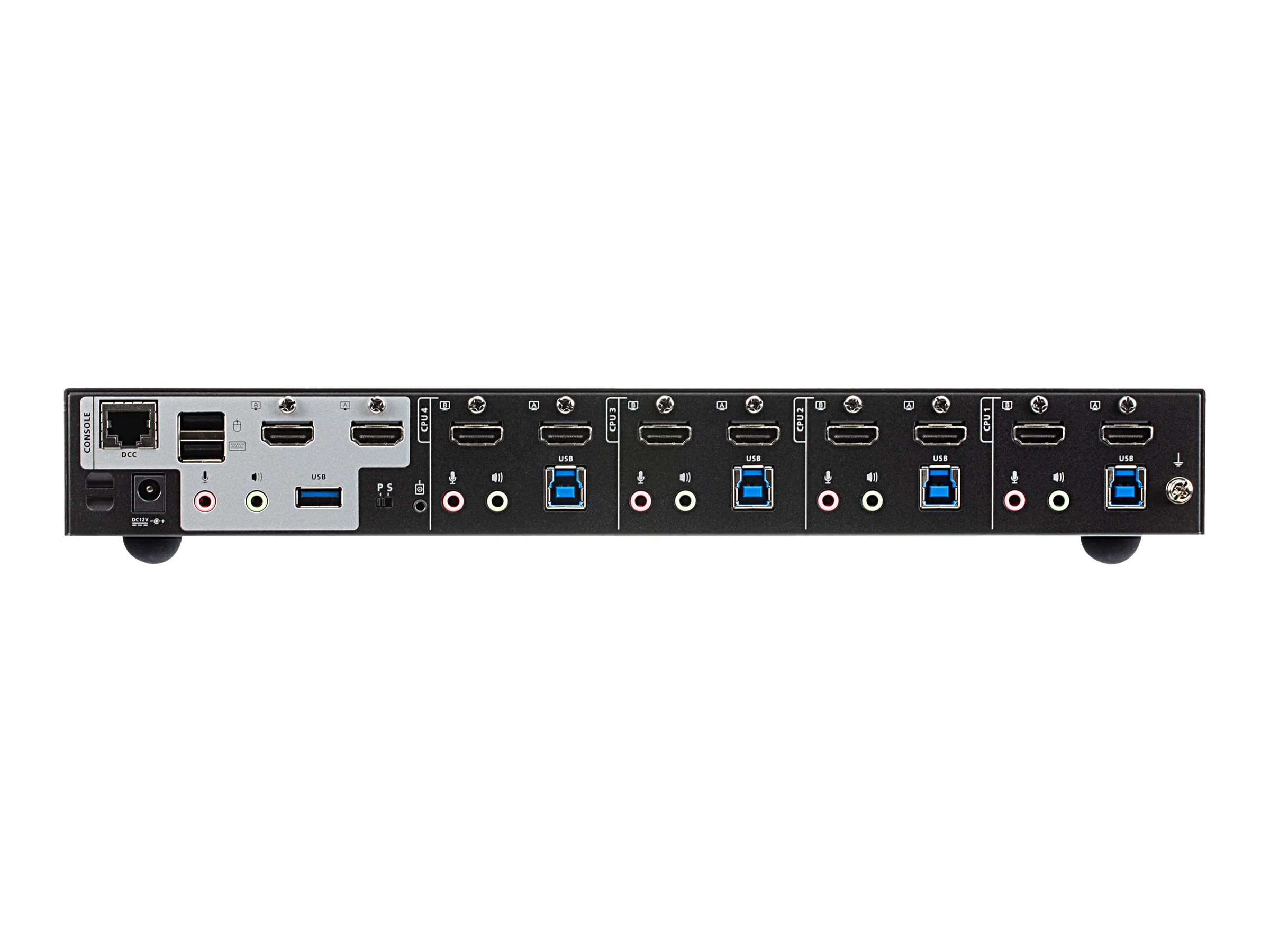 ATEN CS1844 4-Port True 4K HDMI Dual-View KVM Switch mit Audio &, USB 3.0Hub