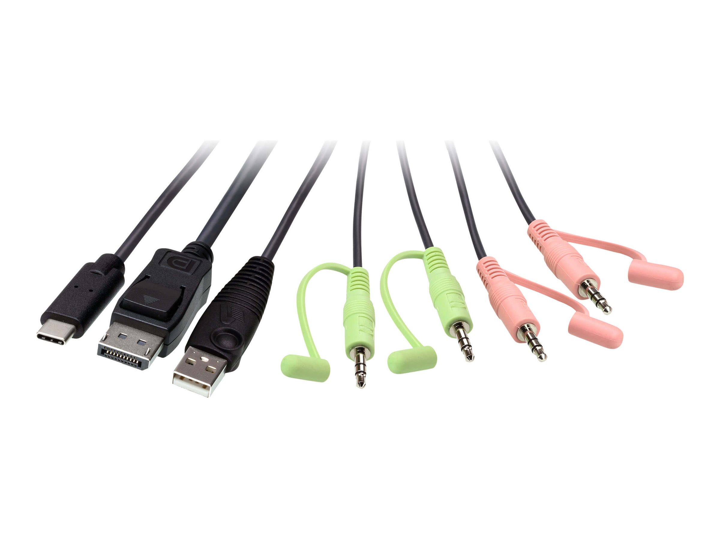 ATEN CS52DP 2-Port USB-C DP Hybrid Kabel KVM Switch