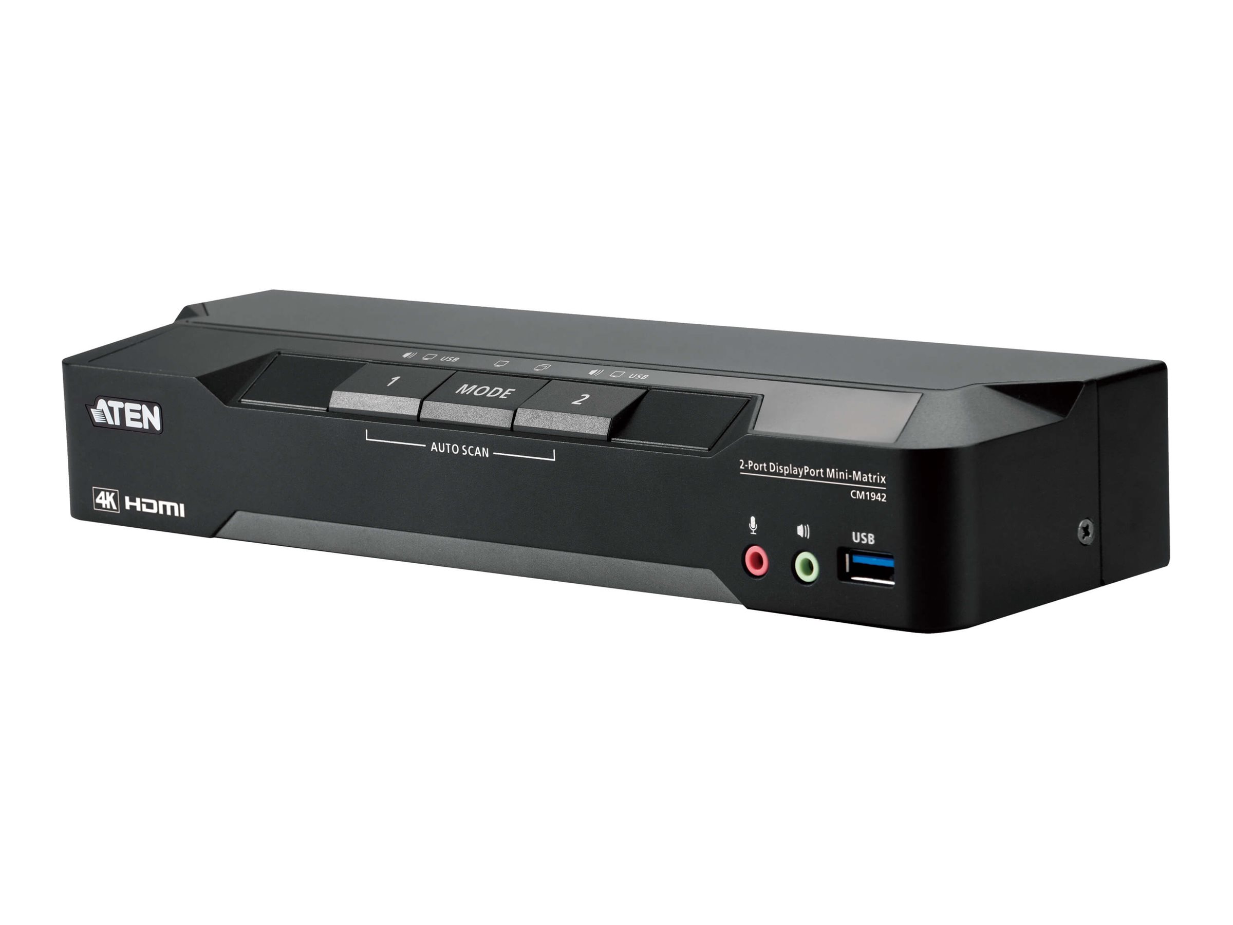 ATEN CM1942 2-Port 4K DP Dual Display Mini Matriv Boundless KVM