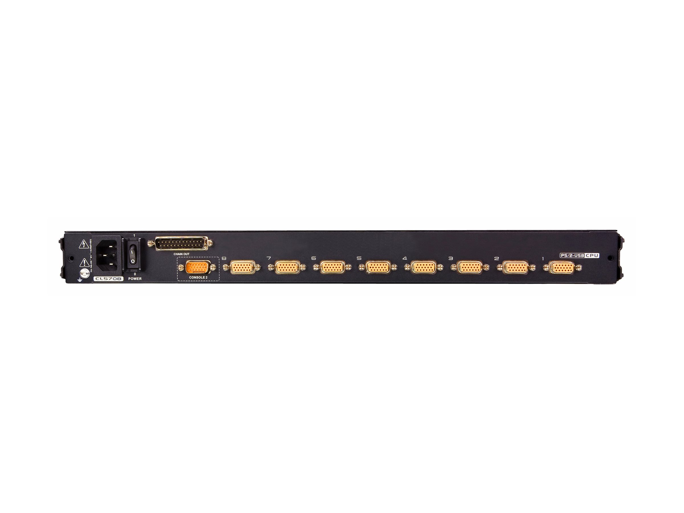 ATEN CL5708MW 43cm wide LCD KVM Switch, USB-PS/2,VGA, 8 Port, FR-Layout