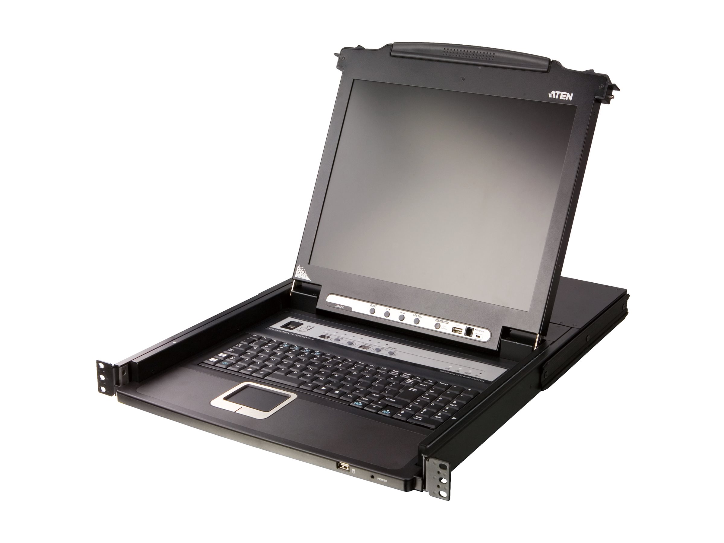 ATEN CL5708MW 43cm wide LCD KVM Switch, USB-PS/2,VGA, 8 Port, FR-Layout