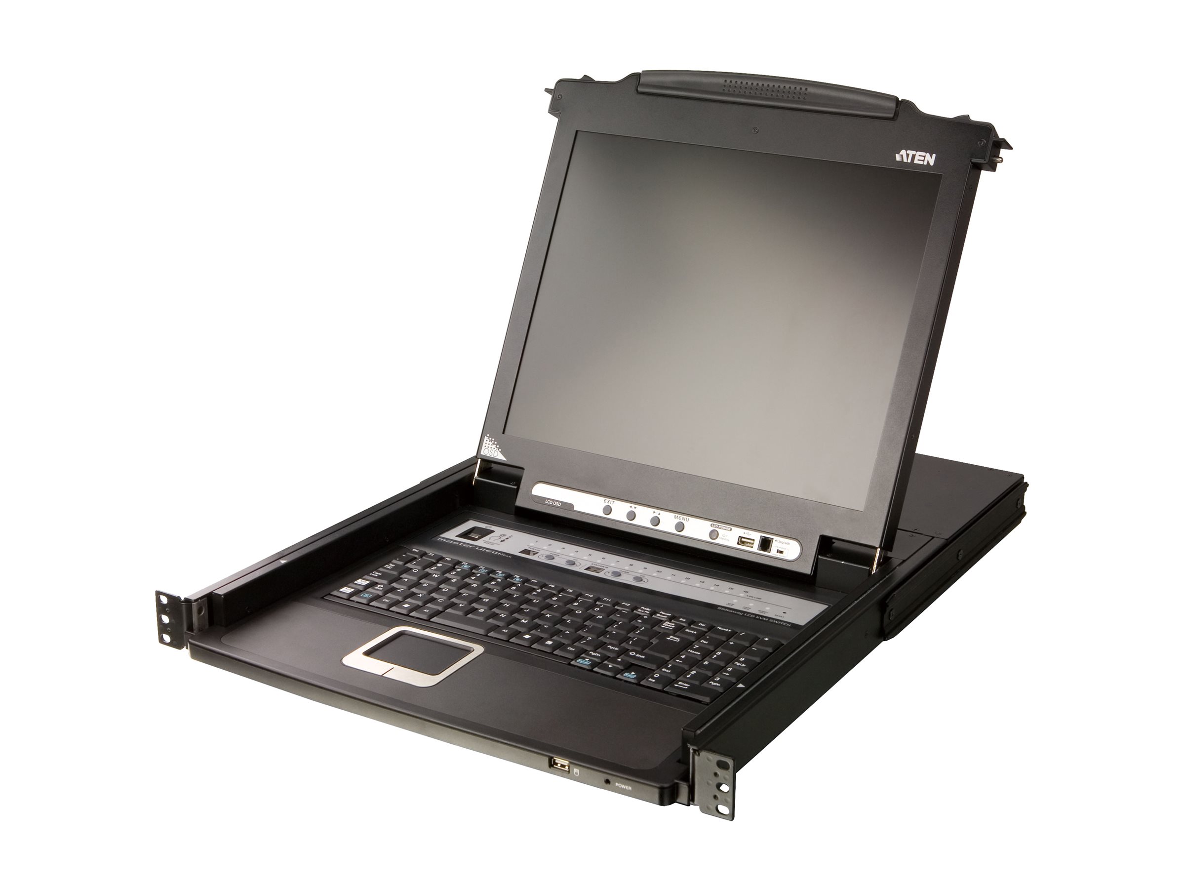 ATEN CL5716MW 43cm wide LCD KVM Switch, USB-PS/2, VGA, 16 Port, IT-Layout