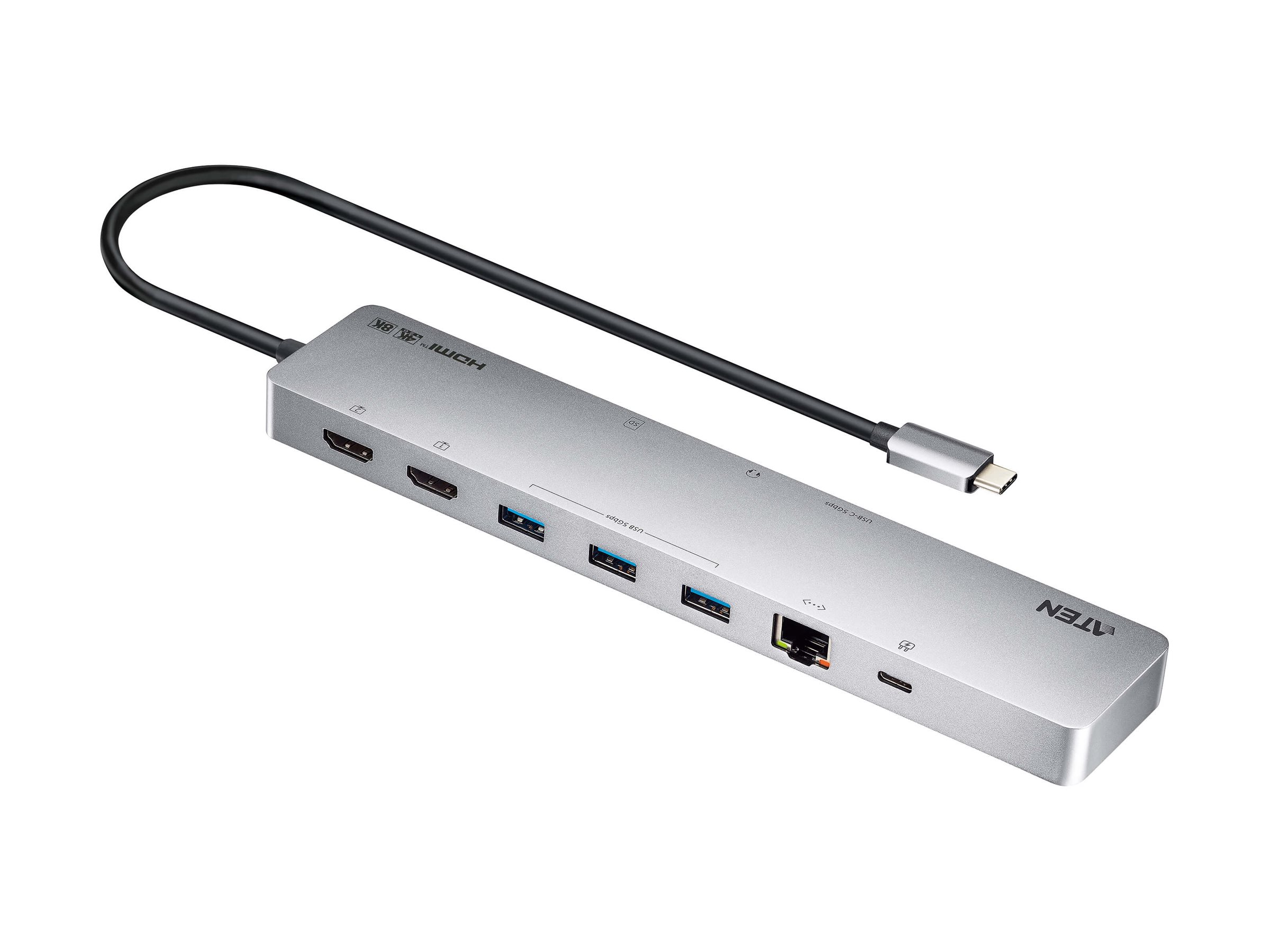 ATEN UH3240 USB-C Dock 4K Dual Display mit Power Passthrough