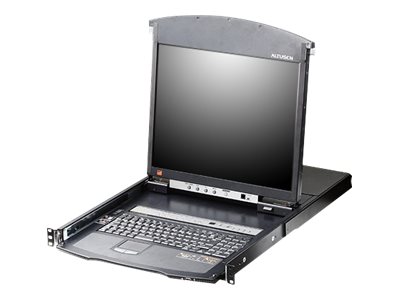 ATEN KL1516AiN KVM Over-IP Switch, 48cm TFT, VGA, PS/2-USB über Kat 5, 16 Ports, DE-Layout