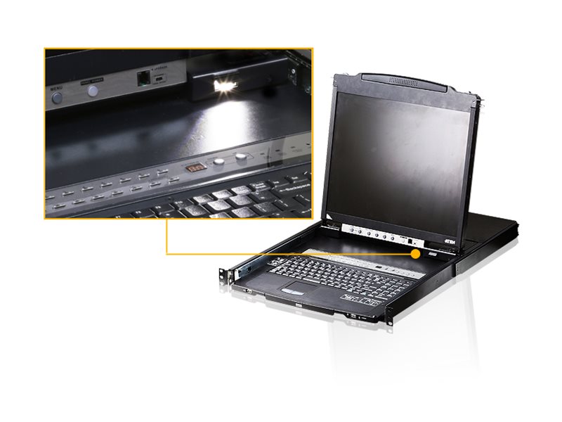 ATEN CL5816N 48cm-LCD KVM Switch USB-PS/2,VGA, 16 Port, IT-Layout