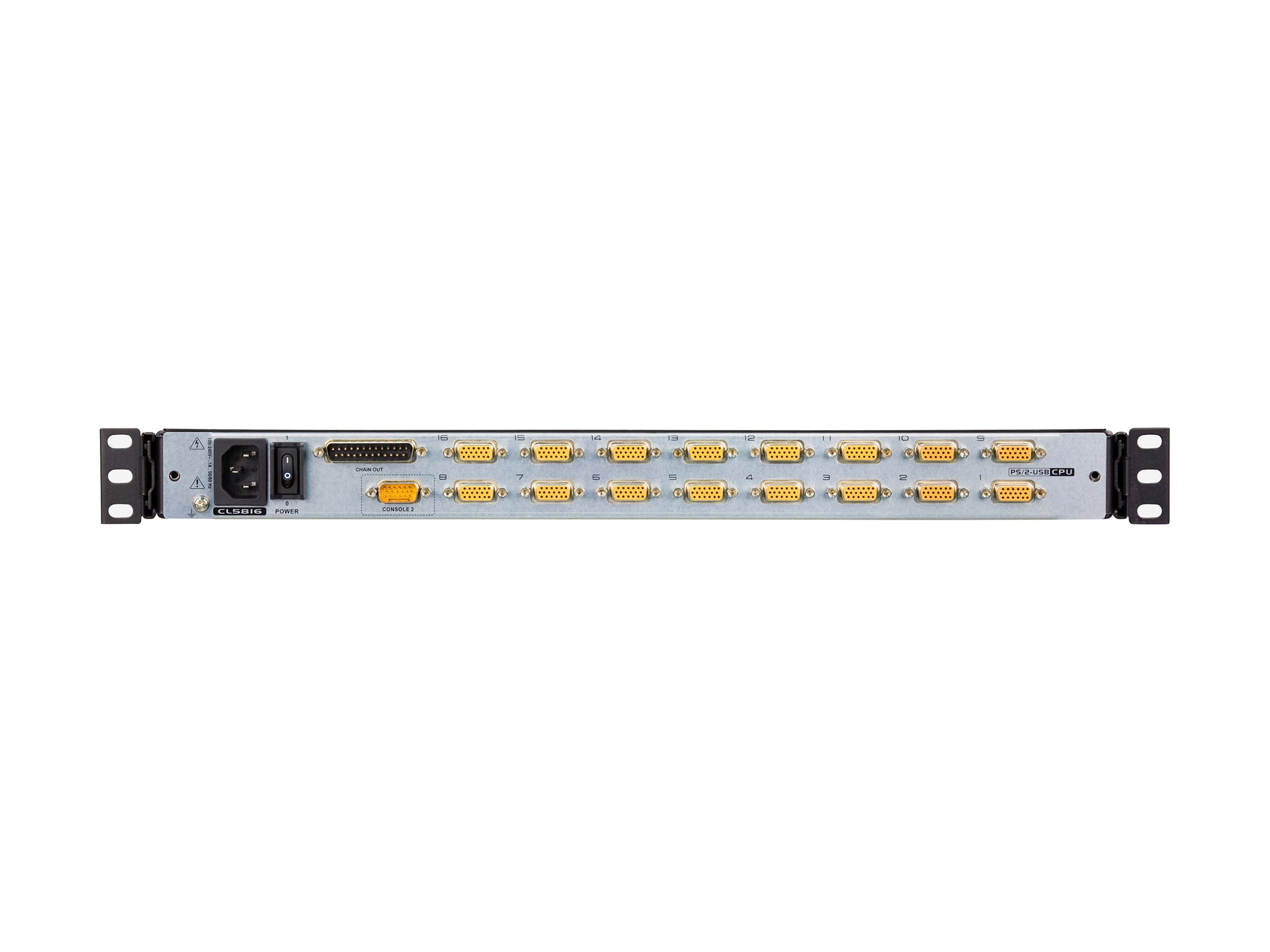 ATEN CL5816N 48cm-LCD KVM Switch USB-PS/2,VGA, 16 Port, IT-Layout