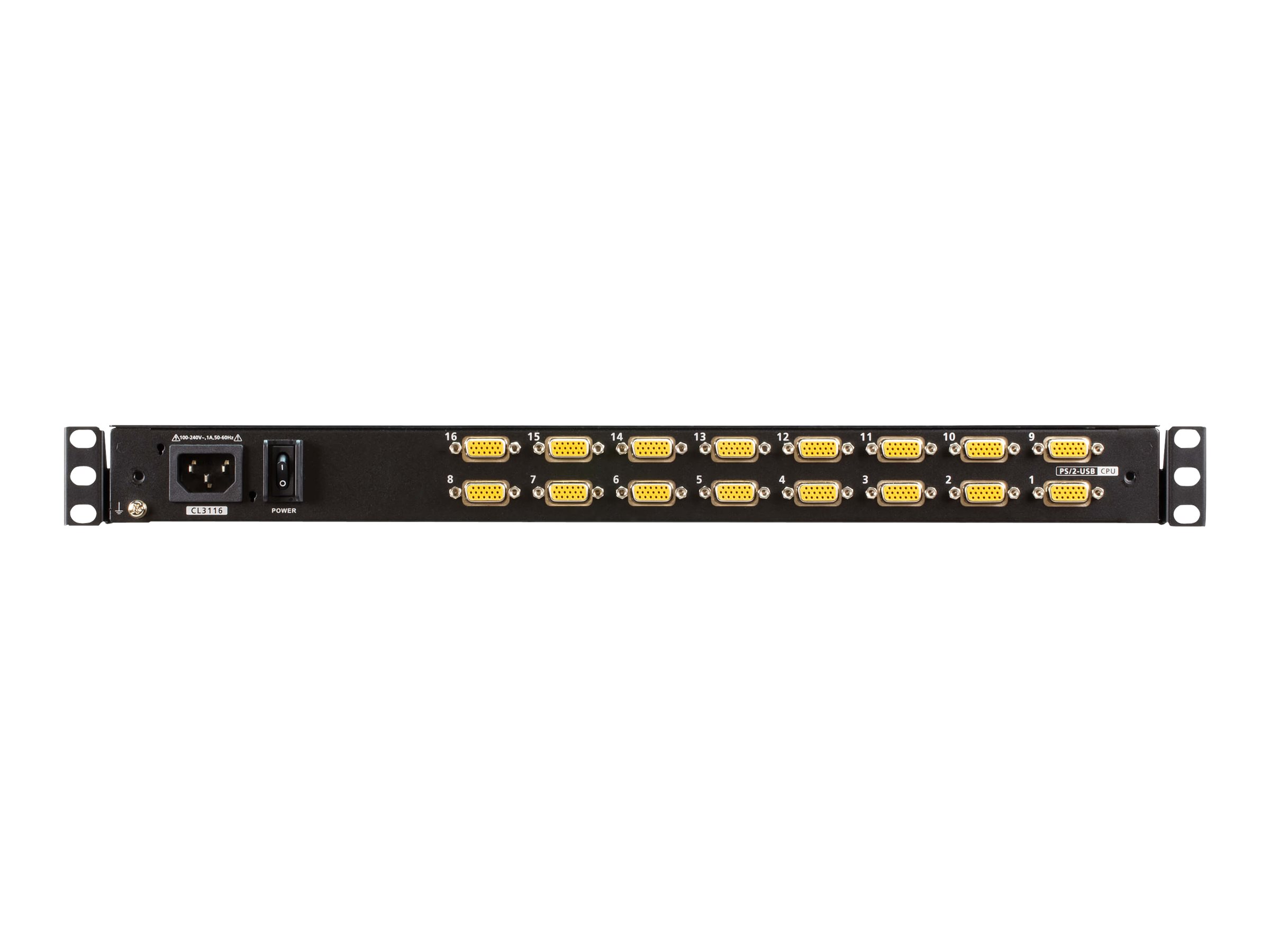 ATEN CL3116NX KVM-Switch, 18,5Zoll TFT, VGA, PS/2-USB, 16 Port, ES-Layout