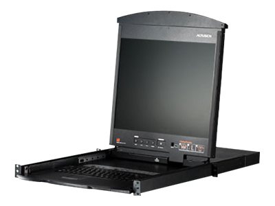 ATEN KL1508AM KVM-Switch, 43cm TFT, VGA, PS/2-USB über Kat 5, 8 Port, D, UK-Layout