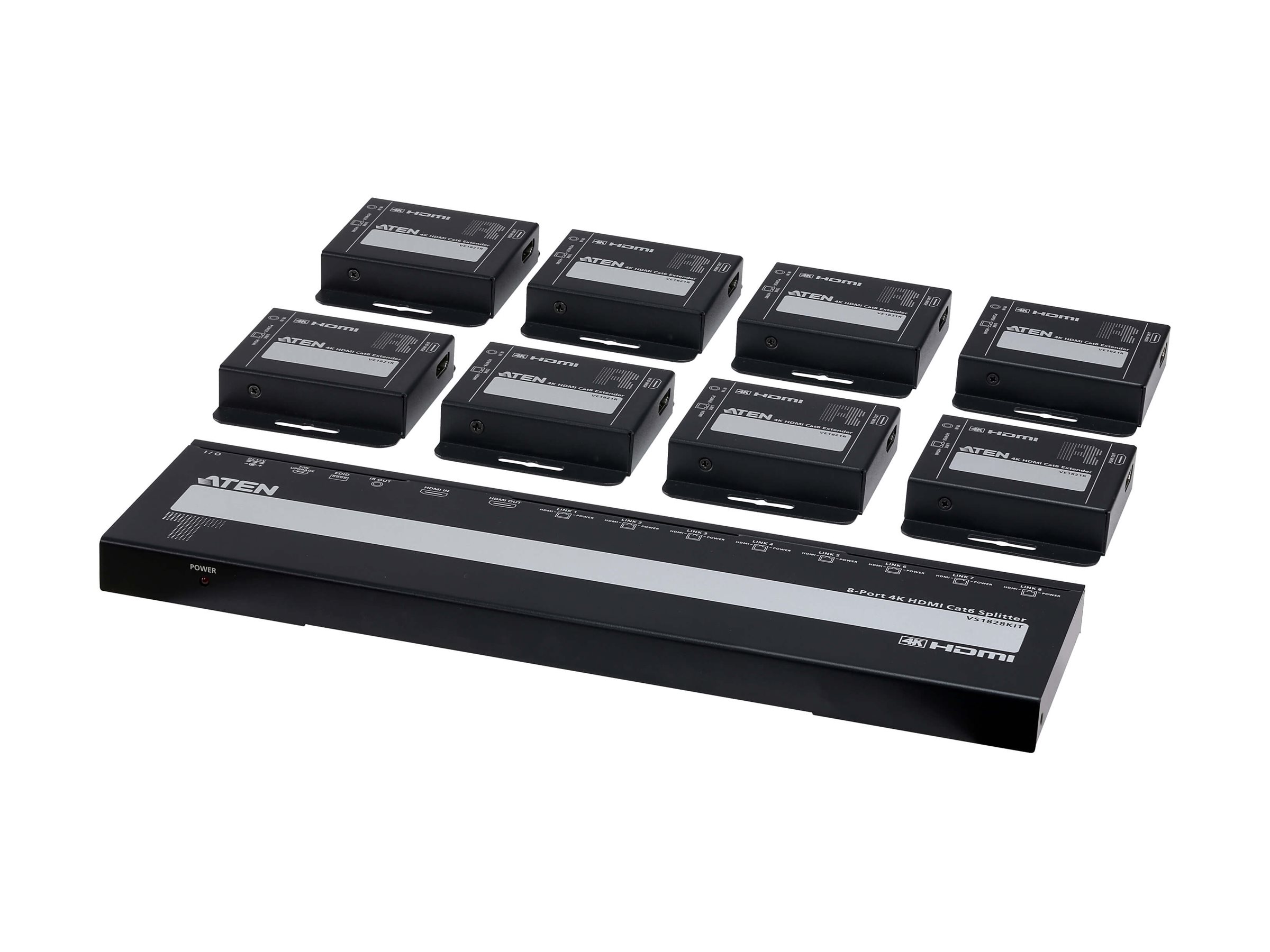 ATEN VS1828KIT 8-Port 4K HDMI Cat6 Splitter mit 8 Empfänger