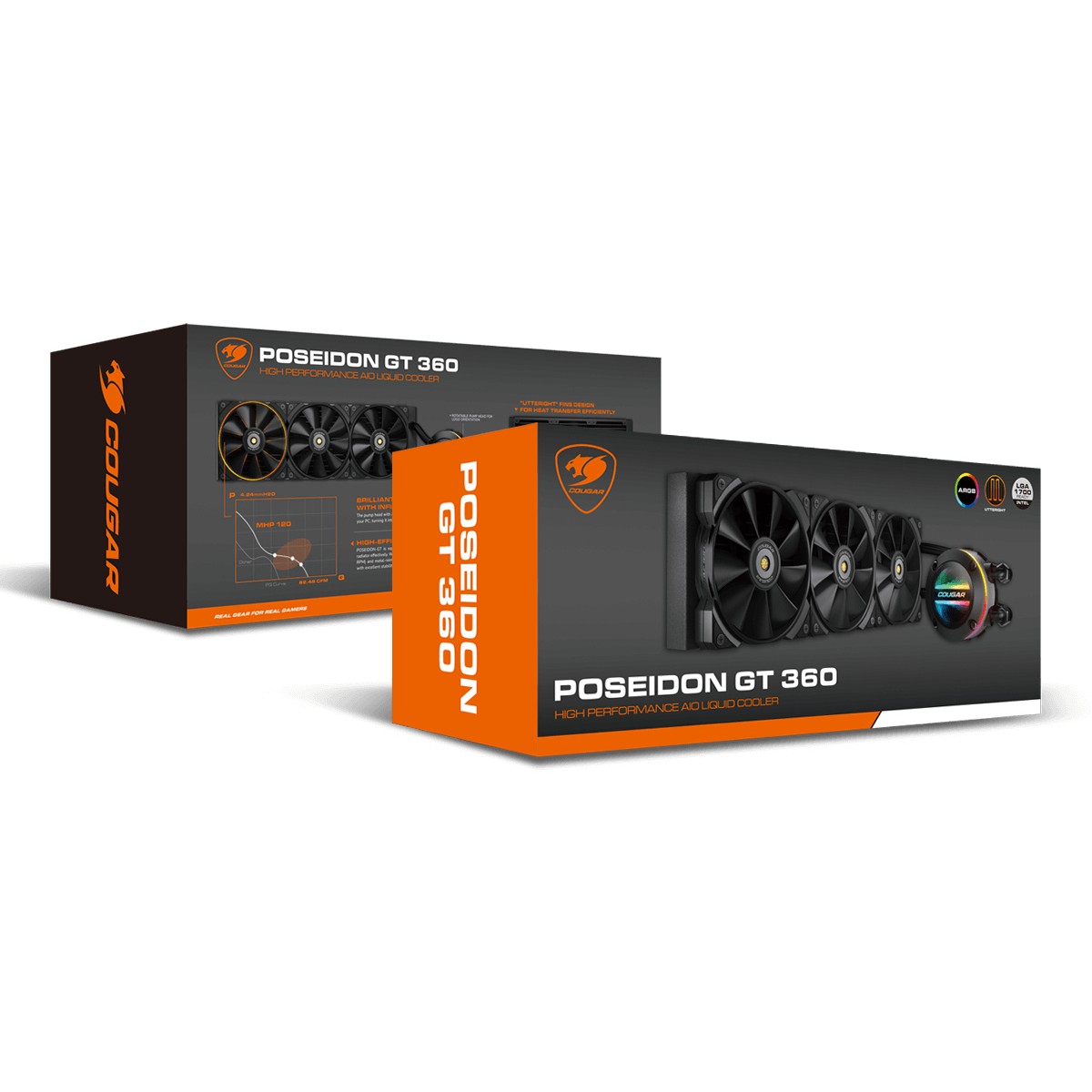 COUGAR CPU Wasserkühlung Poseidon-GT 360, ARGB, Schwarz