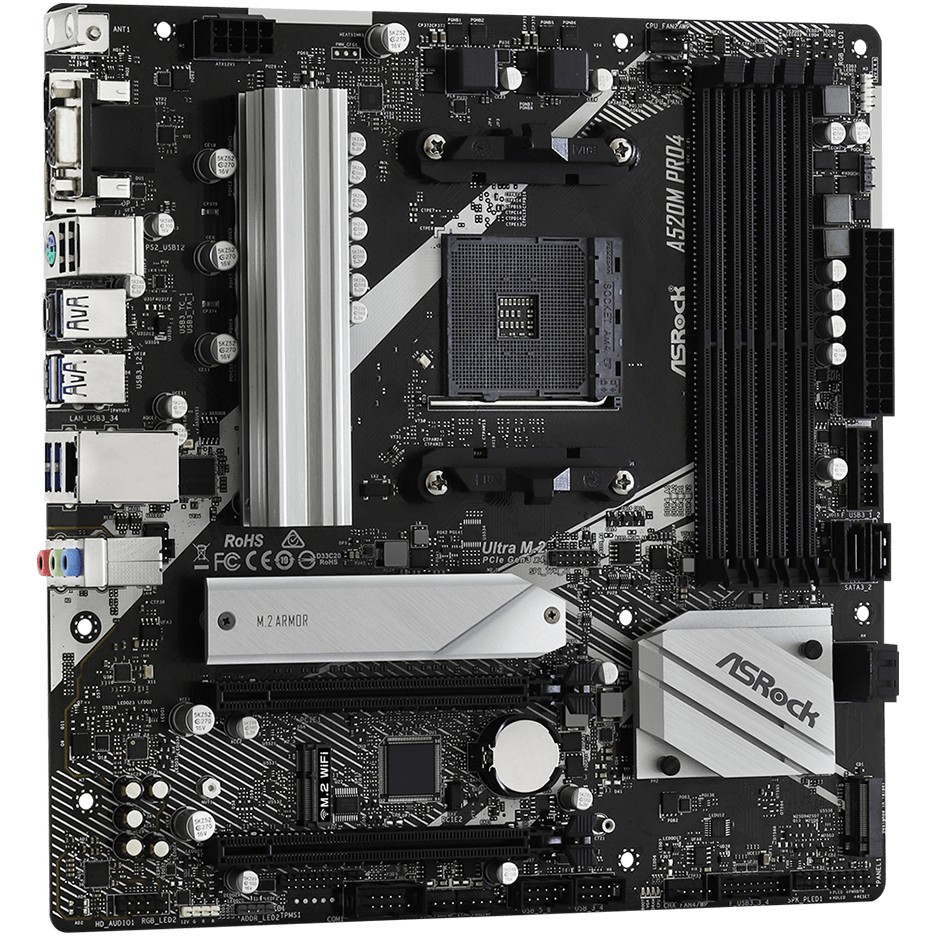 ASRock A520M Pro4                AM4 mATX HDMI/DP/VGA   DDR4