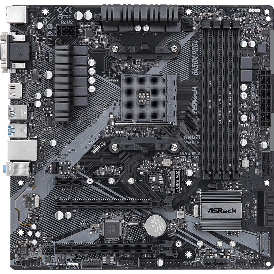 ASRock B450M Pro4 R2.0           AM4 mATX VGA/HDMI/DVI  DDR4 retail