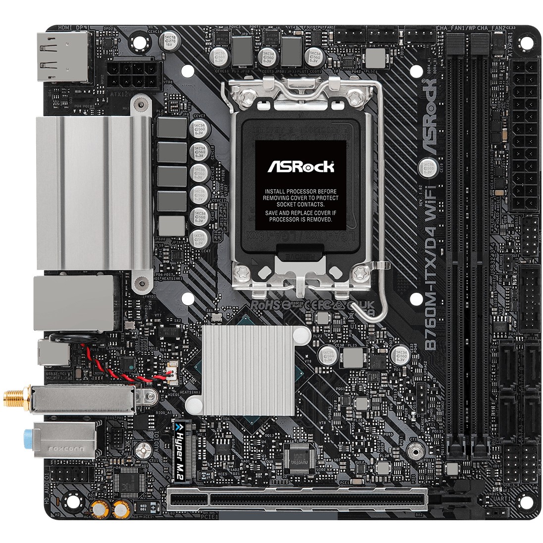 ASRock B760M-ITX/D4 WiFi        1700 mITX HDMI/DP       DDR4 retail