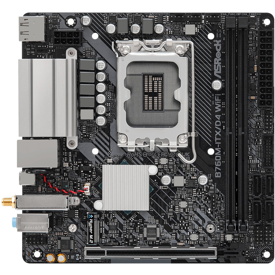 ASRock B760M-ITX/D4 WiFi        1700 mITX HDMI/DP       DDR4 retail