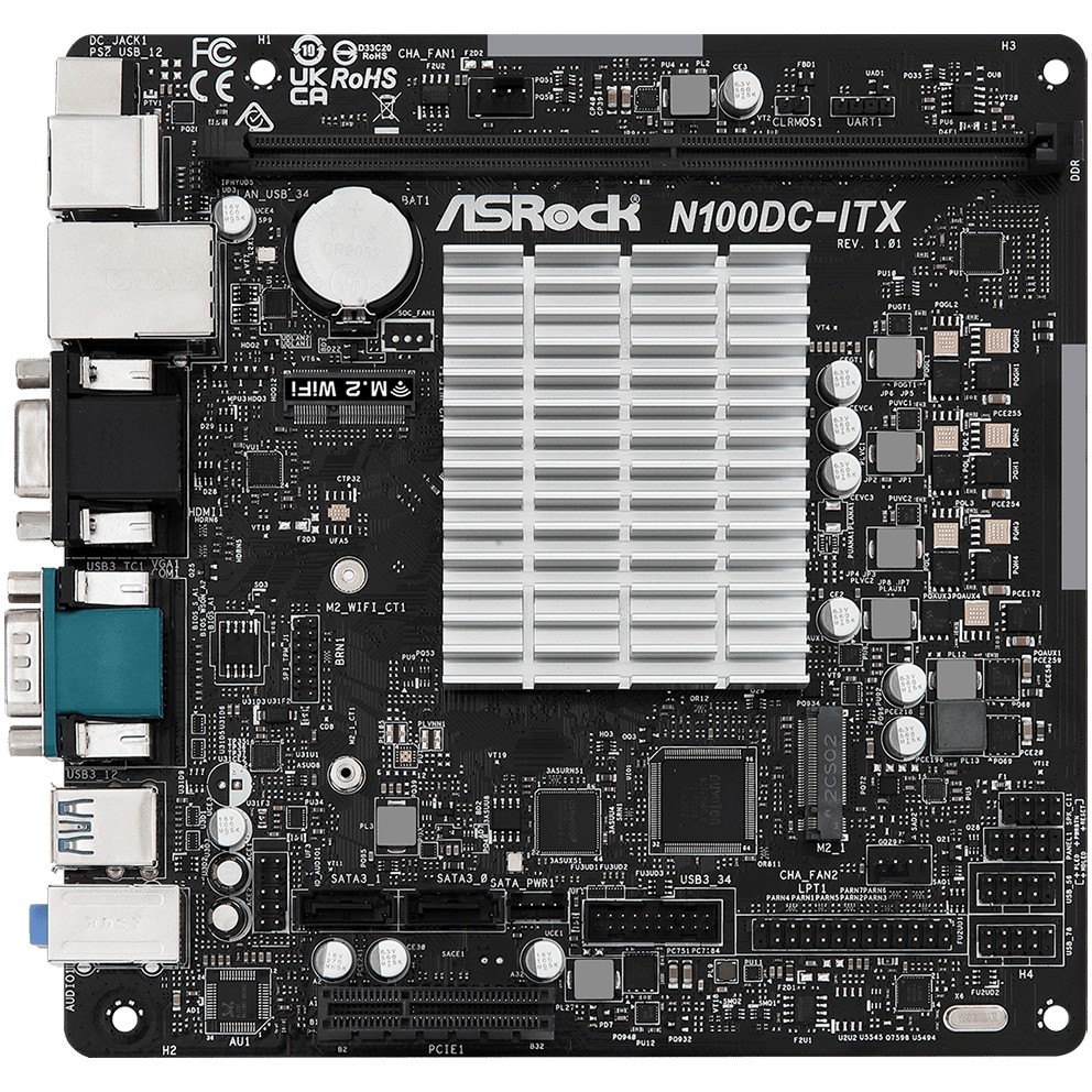 ASRock N100DC-ITX Intel N100 CPU(3,4GHz) mATX HDMI/VGA  DDR4 retail