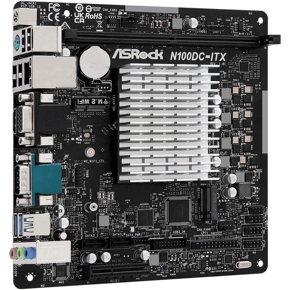 ASRock N100DC-ITX Intel N100 CPU(3,4GHz) mATX HDMI/VGA  DDR4 retail
