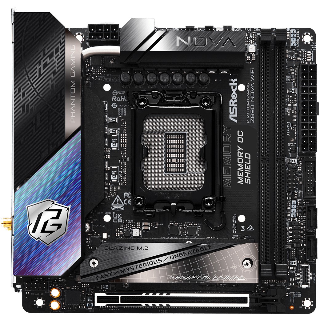 ASRock Z890I Nova WiFi          1851 mITX HDMI/USB-C    DDR5 retail