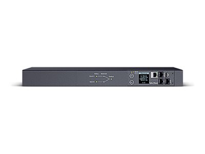 CyberPower PDU44005, Rackmount 1U, ATS PDU, Switched, ATS Eingang (2) 230V/16A IEC-320 C19, Ausgang 10A/IEC-320 C13 (12), SNMP-Netzwerkanschluss, PowerPanel Software