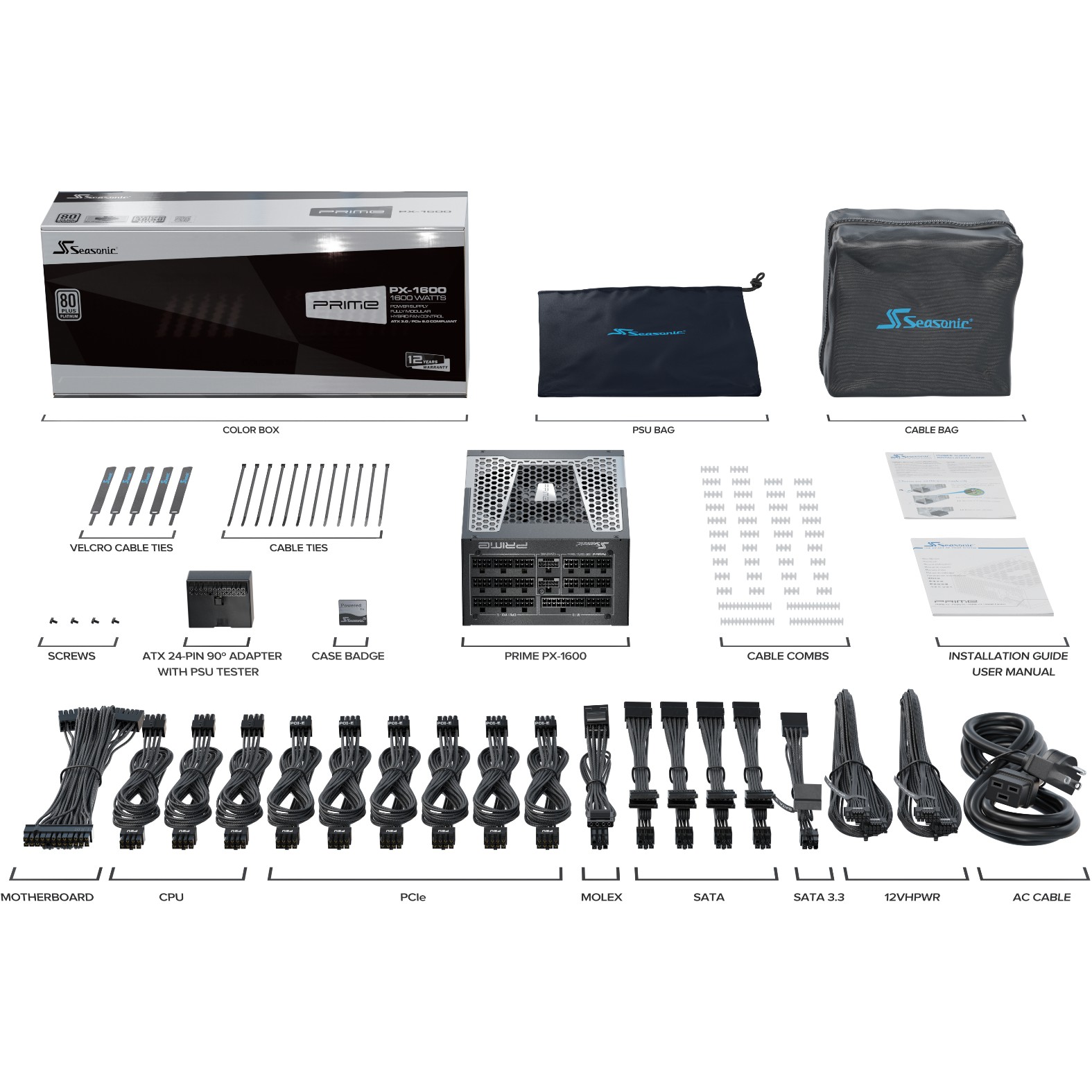 Seasonic Netzteil 1600W PRIME PX-1600 ATX31 Modular (Platin)