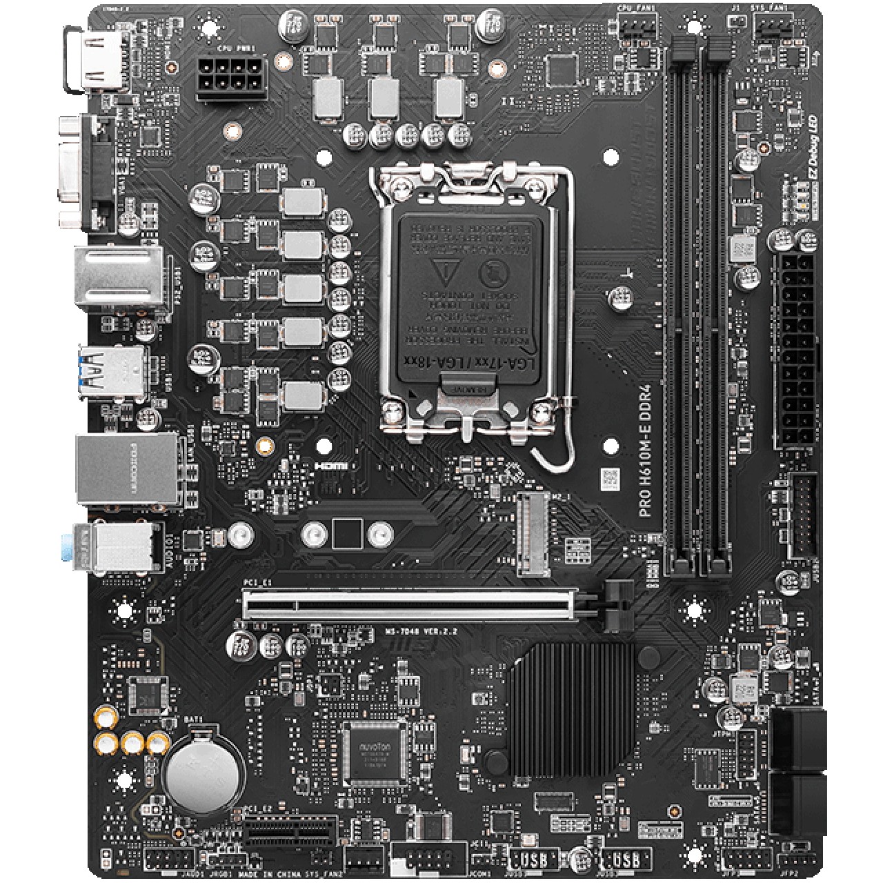 MSI PRO H610M-E DDR4 motherboard