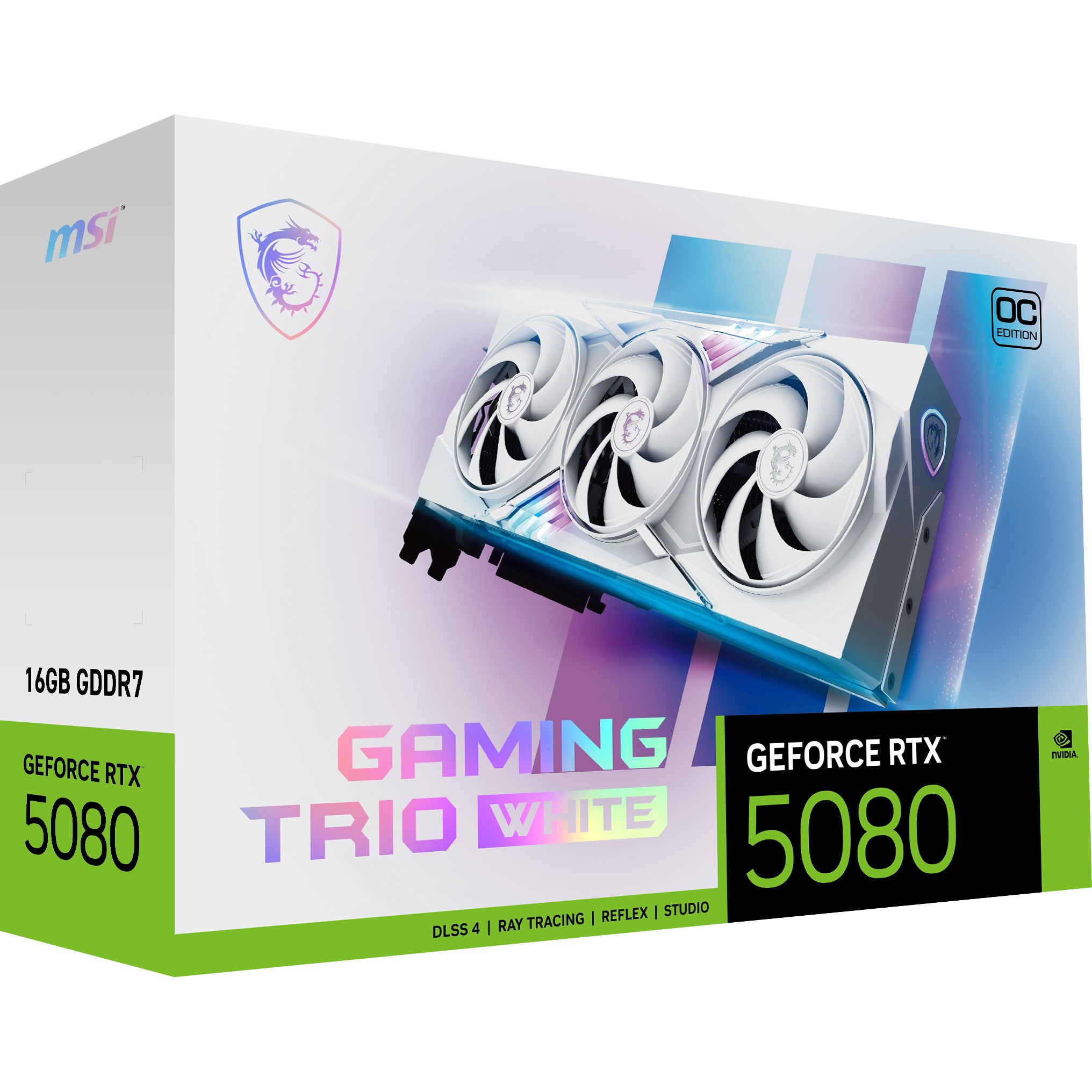 MSI GAMING GEFORCE RTX 5080 16G TRIO OC WHITE graphics card