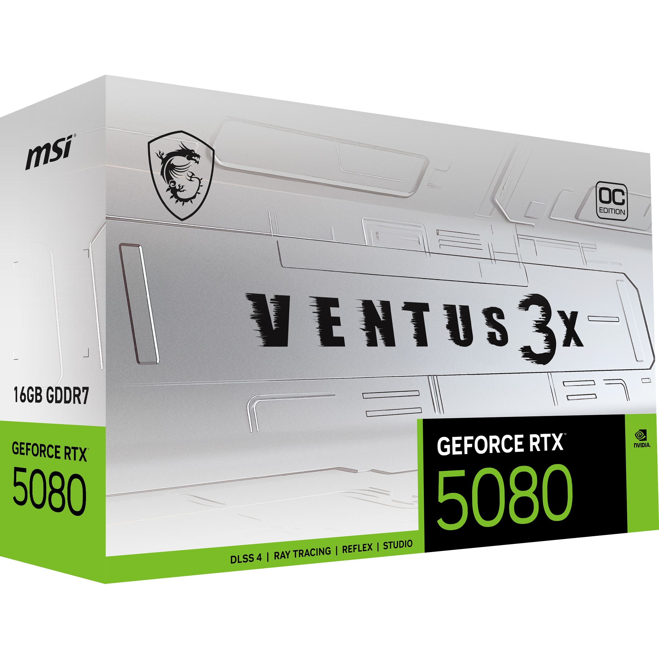 MSI VENTUS GEFORCE RTX 5080 16G 3X OC WHITE graphics card