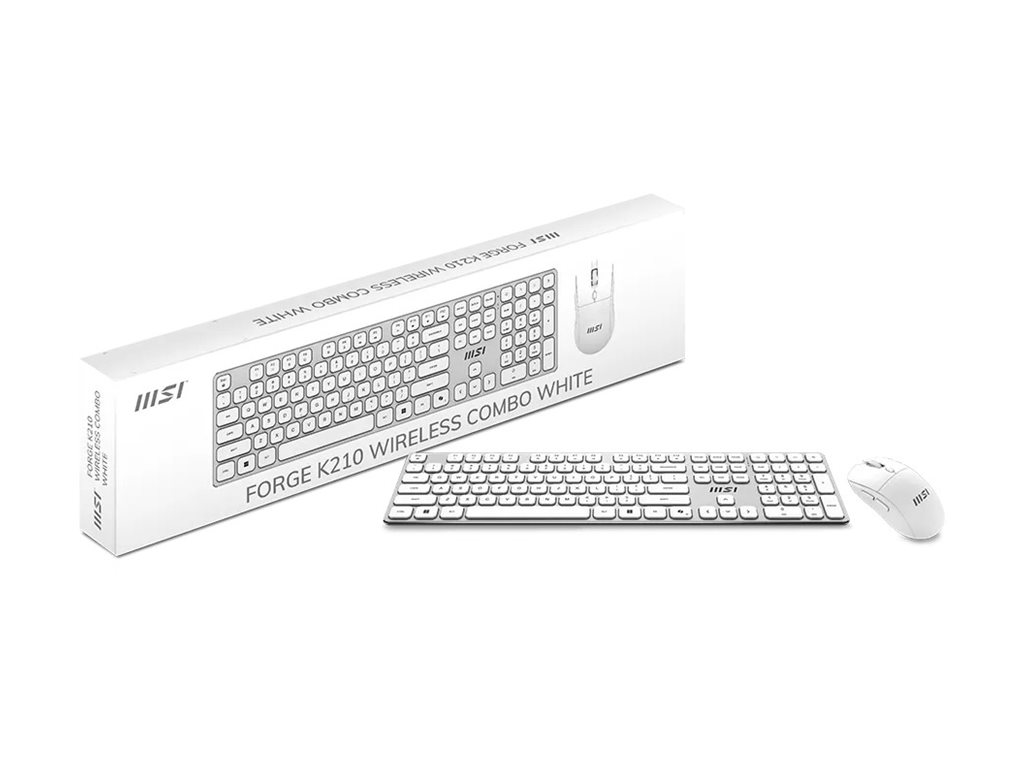 MSI FORGE K210 Combo White DE Keyboard-Maus Combo, wireless