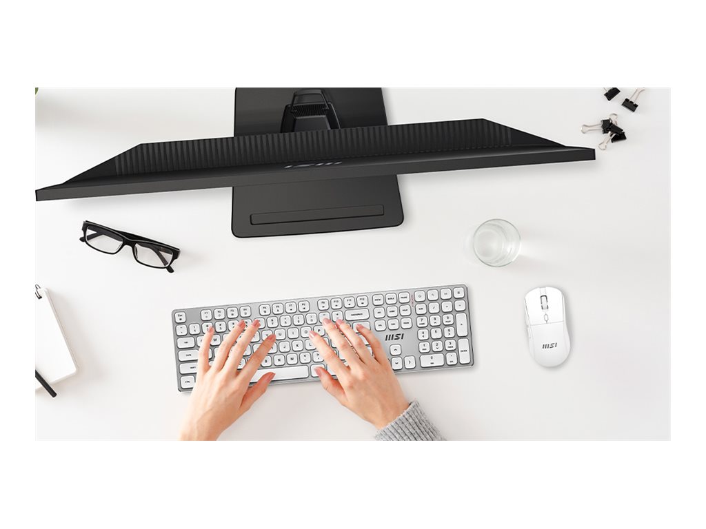 MSI FORGE K210 Combo White DE Keyboard-Maus Combo, wireless