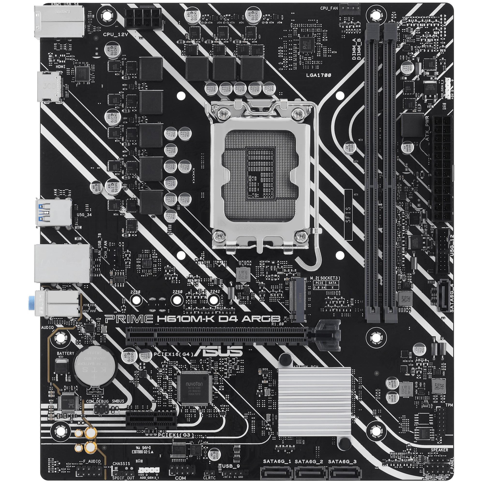 ASUS PRIME H610M-K D4 ARGB Intel H610 LGA 1700 micro ATX