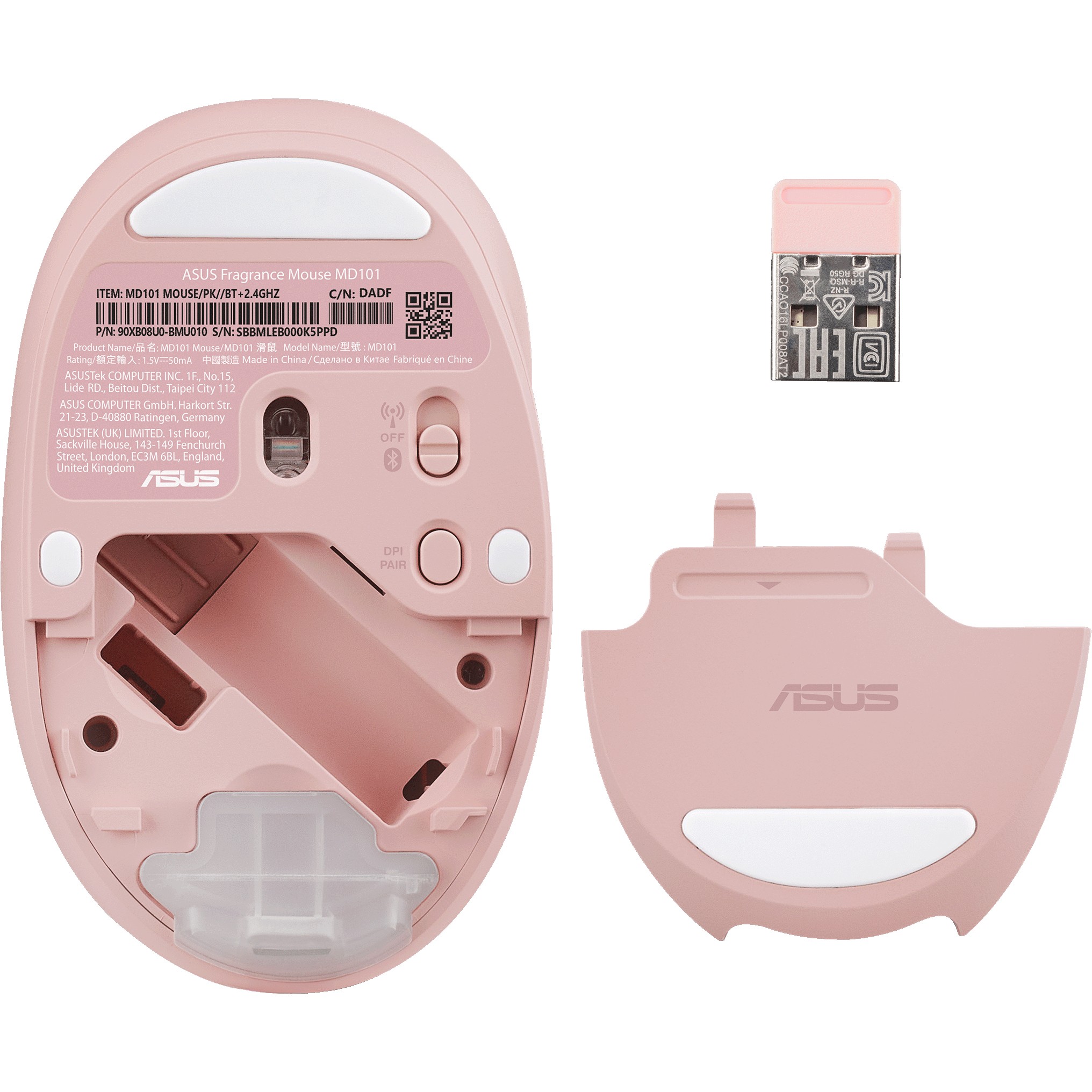 ASUS MD101 Fragrance   Maus wireless 2400dpi pink