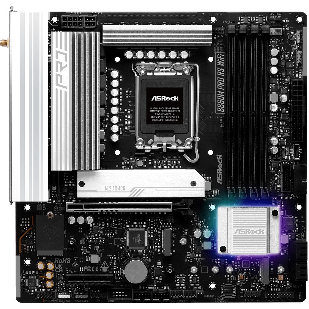 ASRock B860M Pro RS Wifi        1851 mATX HDMI/DP       DDR5