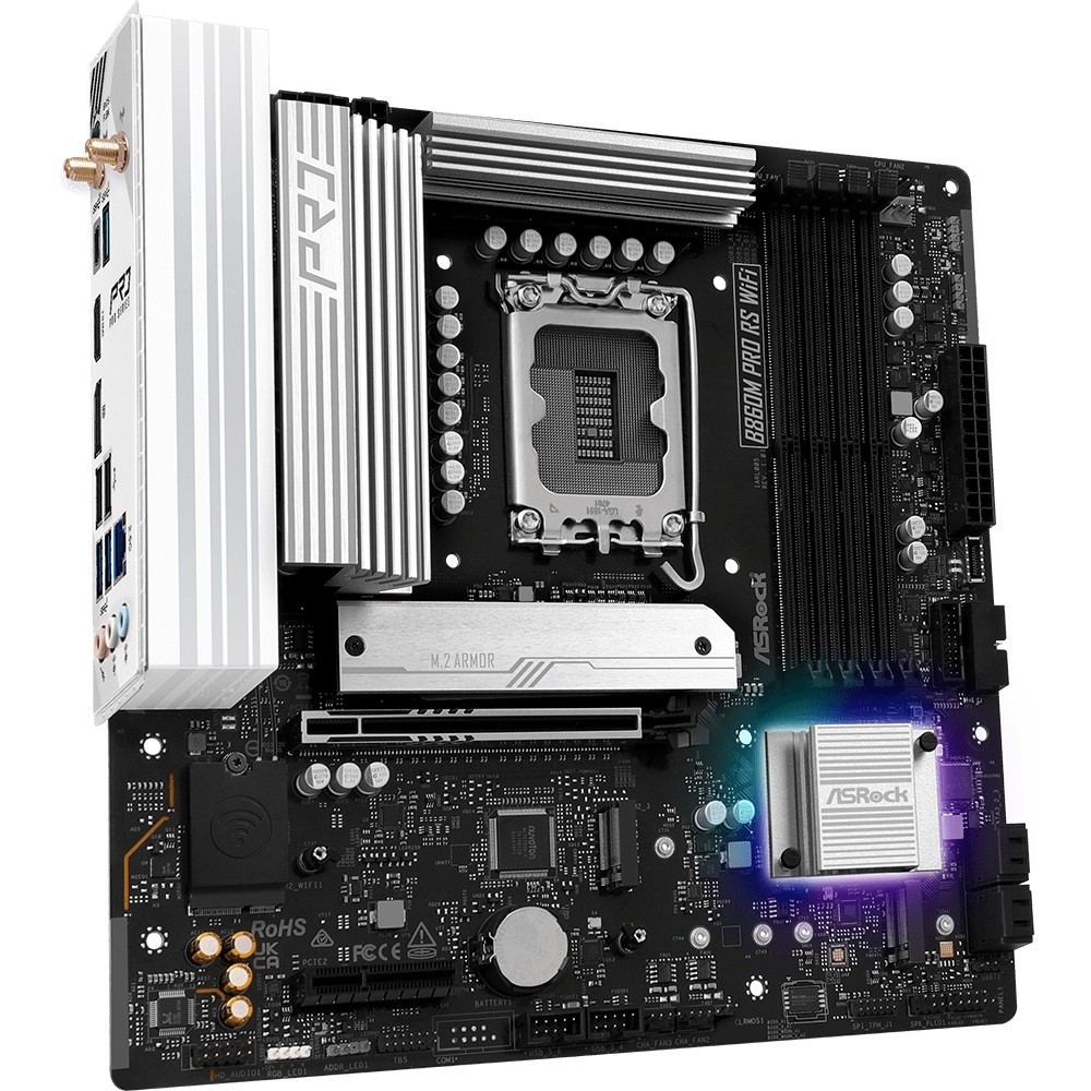 ASRock B860M Pro RS Wifi        1851 mATX HDMI/DP       DDR5